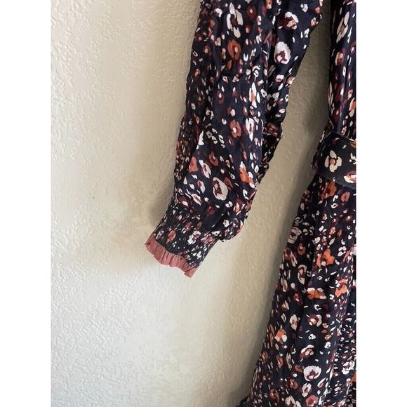 Hale Bob Joan Dress Floral Mesh Crepe Midi Sheath Dress Size Small w/ Belt $280 - Picture 6 of 9